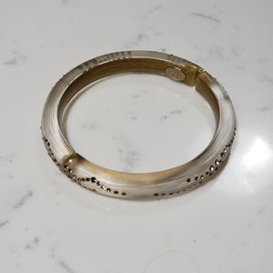 Alexis Bittar Gold Lucite Hinged Bracelet